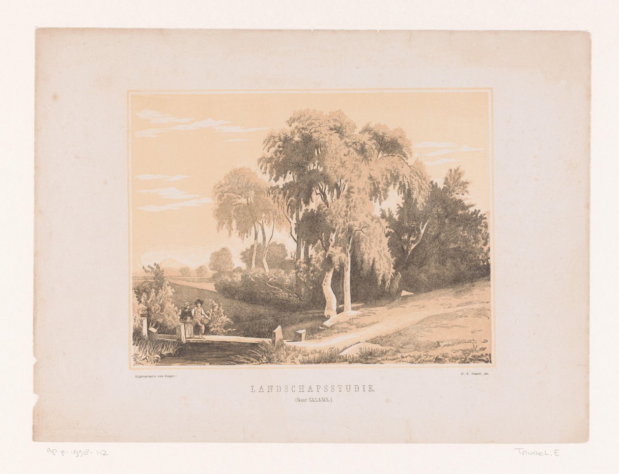 Landschapsstudie (titel på objekt) af Edouard Taurel