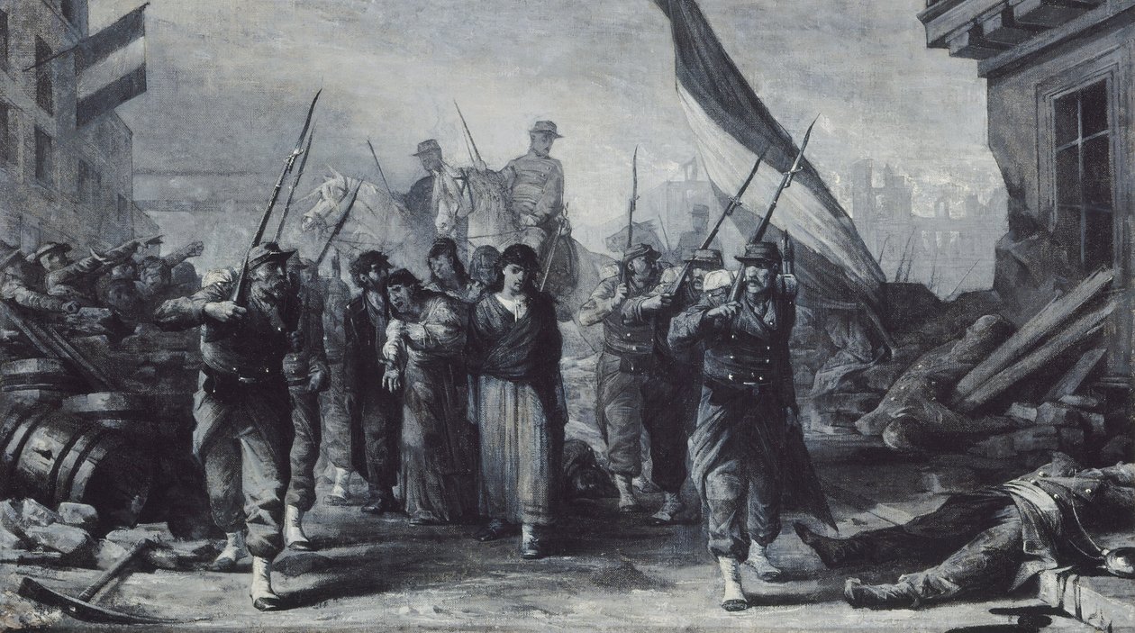 Branden i Hôtel de Ville i 1871, i 1871 (olie på lærred) af Edouard Toudouze