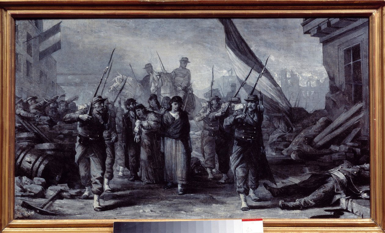 Belejring af Paris: "" Arrest of the Communards"" Maleri af Edouard Toulouze (1848-1907) 1871 Paris, Musee Carnavalet af Edouard Toudouze