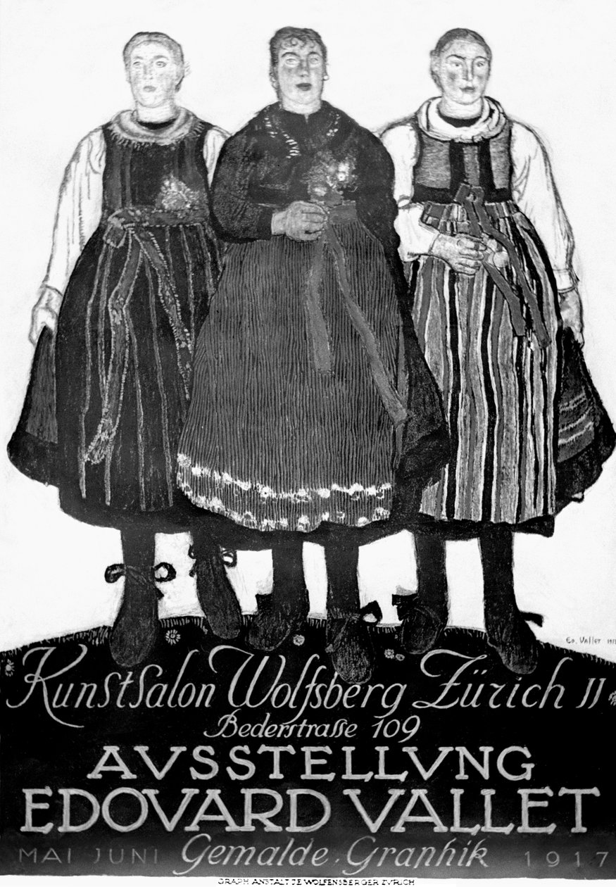 Schweiz plakat Edouard Vallet 1917 (s/h foto) af Edouard Vallet