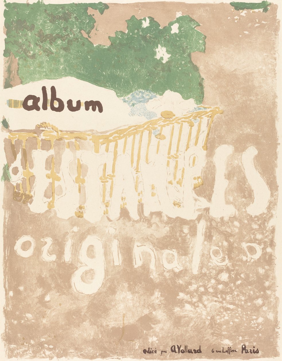En baby i en kurv udendørs (Original Prints Album Cover) af Edouard Vuillard
