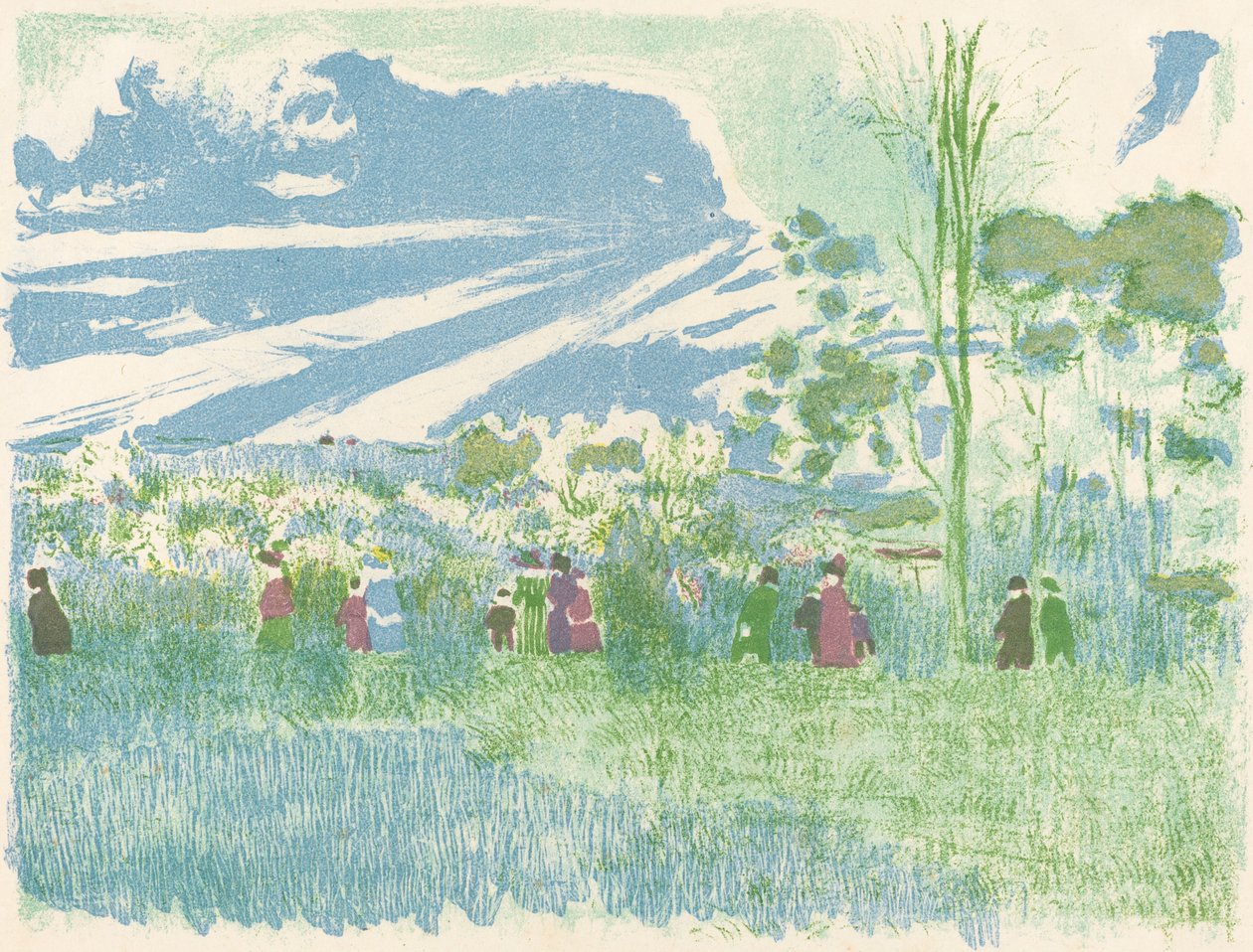 På tværs af landet (A travers champs) af Edouard Vuillard