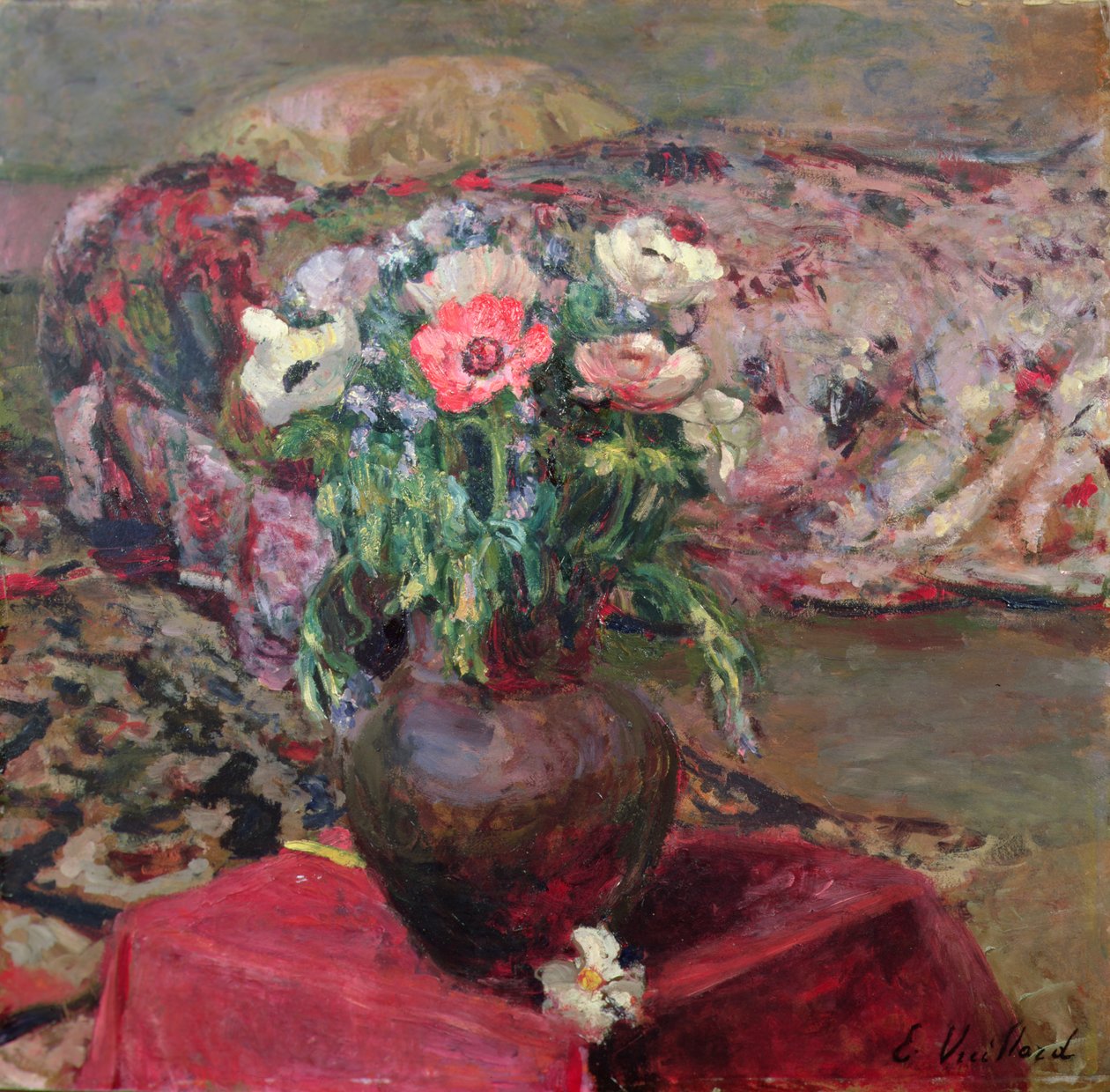 Anemoner (olie på lærred) af Edouard Vuillard