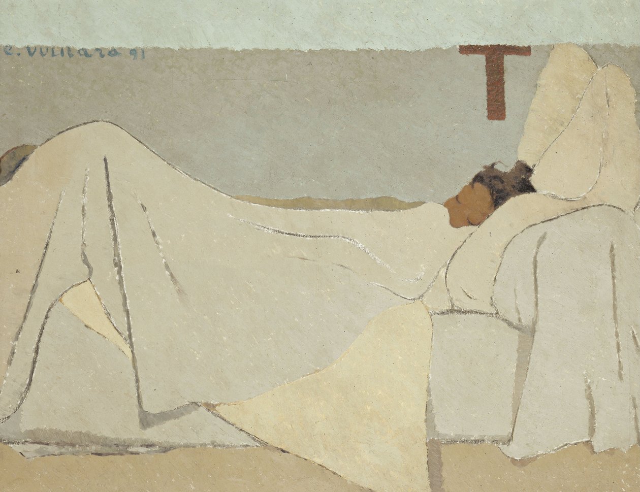 Au lit i sengen, 1891 af Edouard Vuillard