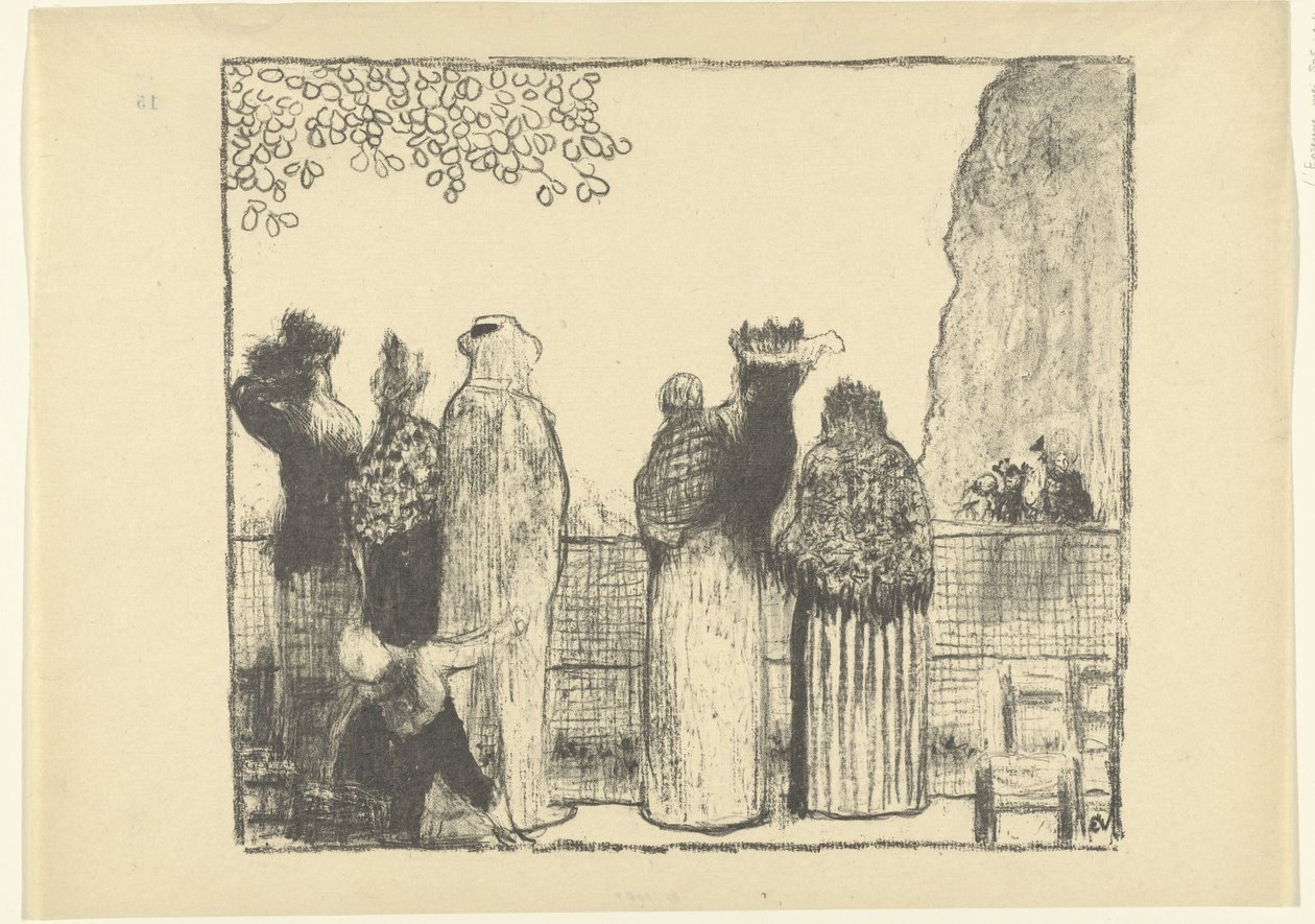 Besøgende i Tuilerierne i Paris Les Tuileries Croquis L