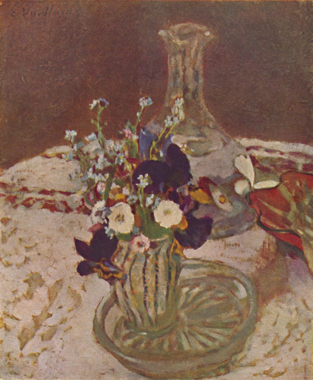 Buket af stedmoderblomster, forglemmigej og tusindfryd omkring 1900, c1900, 1946 af Edouard Vuillard