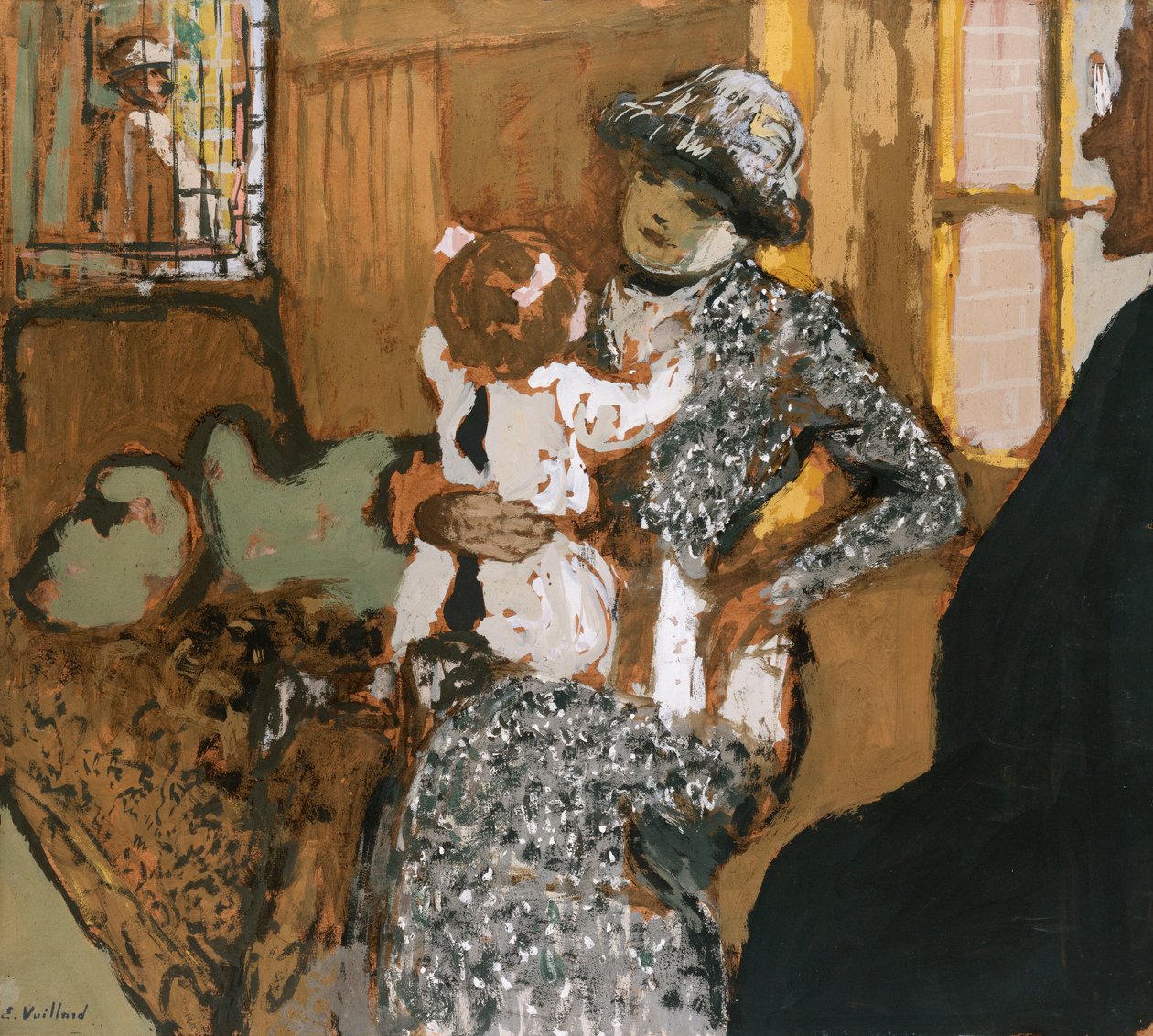 Barn i et hvidt forklæde, ca. 1909 af Edouard Vuillard