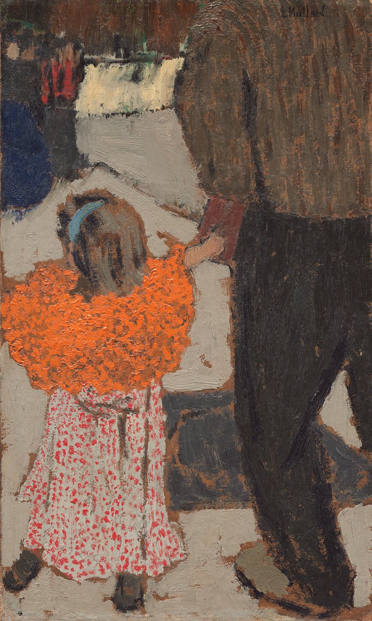Barn iført rødt tørklæde, ca. 1891 (olie på pap) af Edouard Vuillard