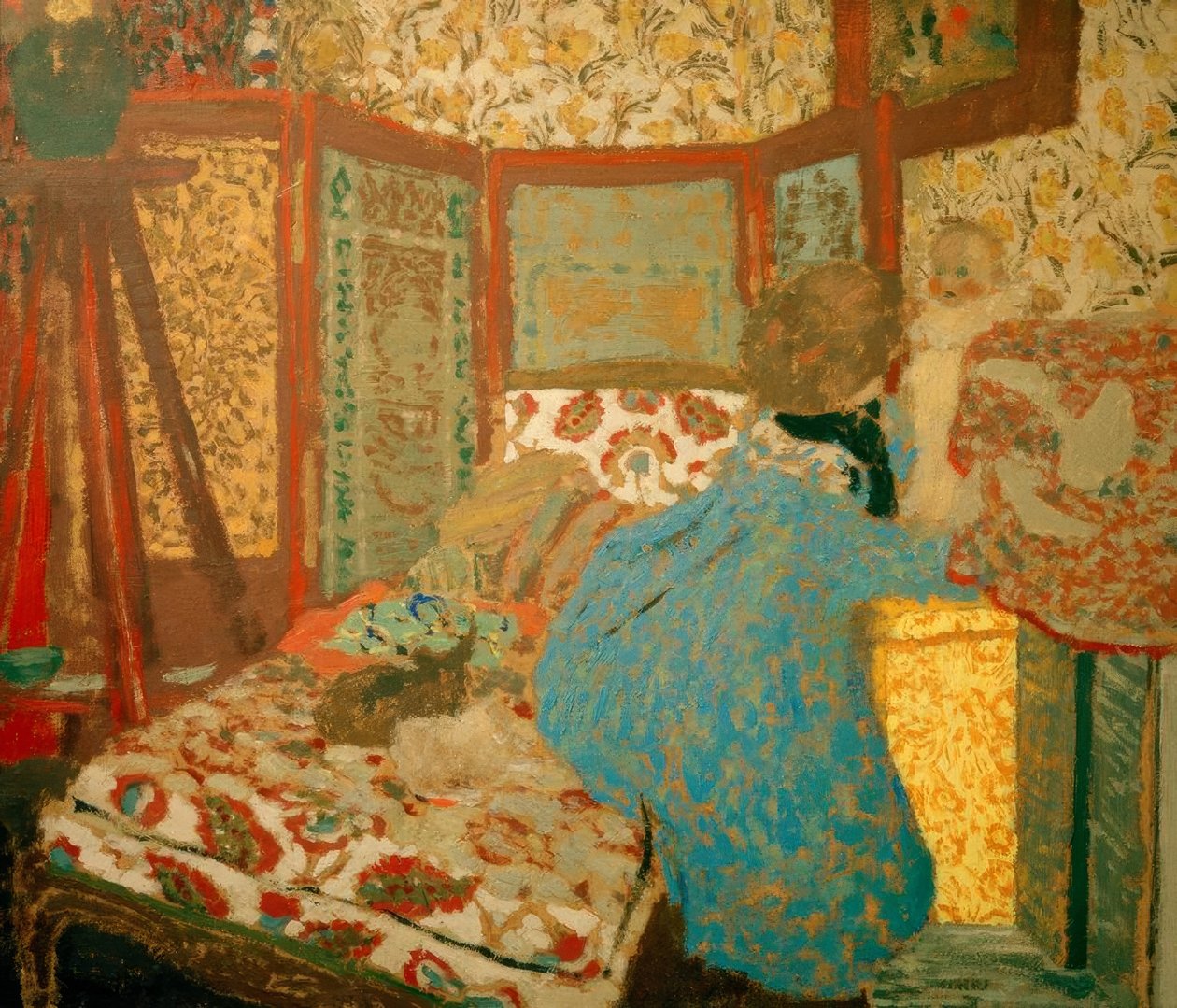 Den blå dame med barn af Edouard Vuillard