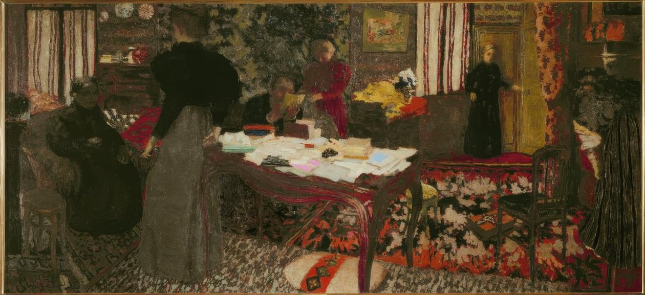Grand Interieur med seks karakterer af Edouard Vuillard