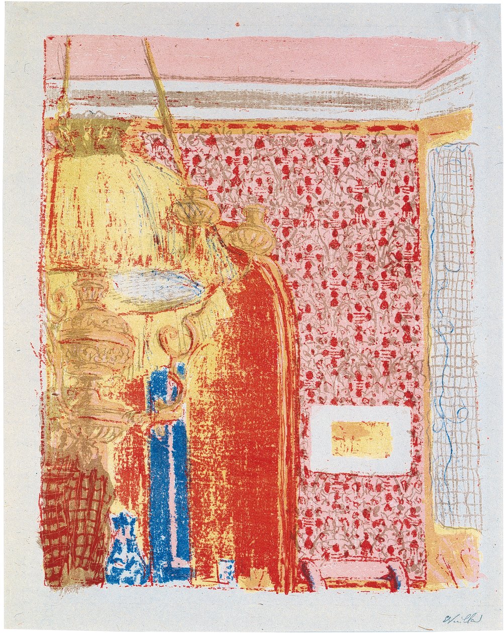 Interieur mit rosa Vorhängen II af Edouard Vuillard