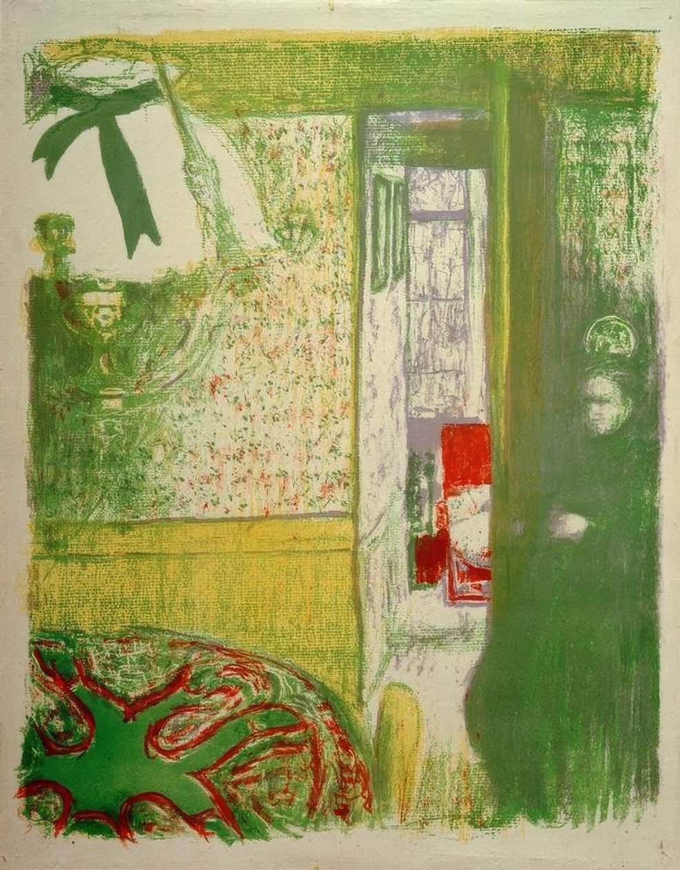 Interiør med hængende lampe af Edouard Vuillard
