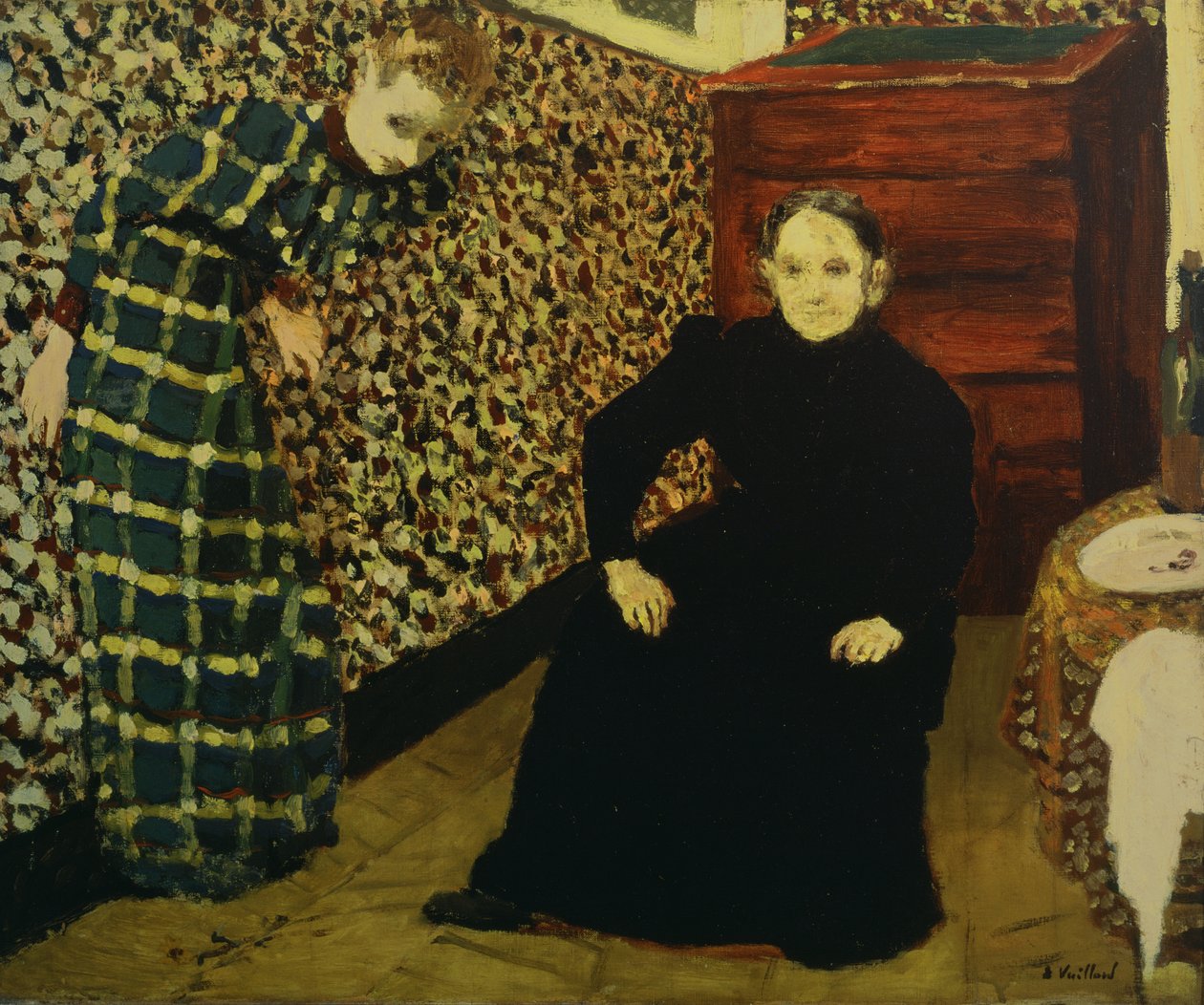 Interiør, mor og søster til kunstneren, 1893 af Edouard Vuillard