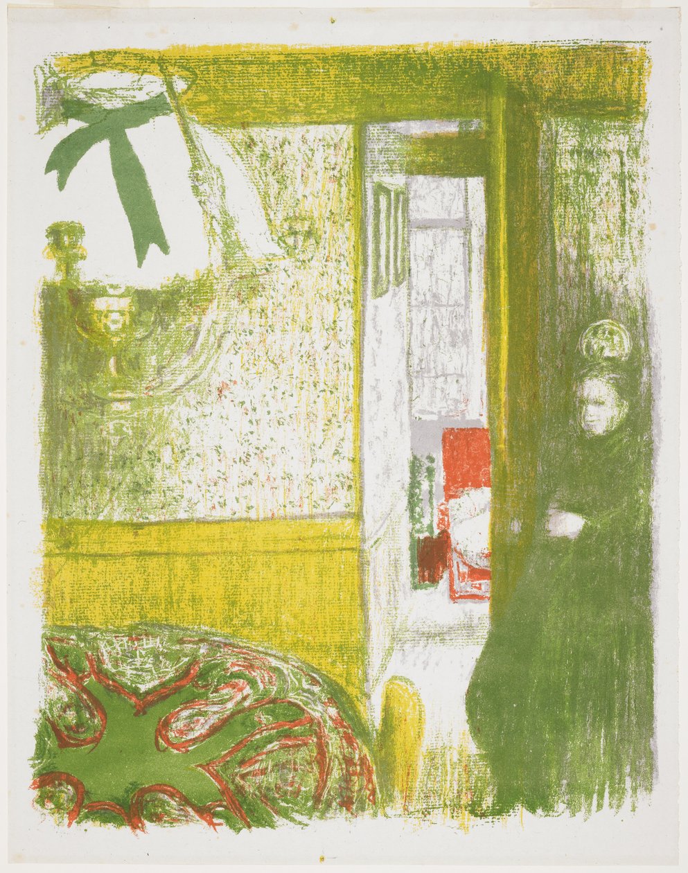 Interiør med hængelampe af Edouard Vuillard