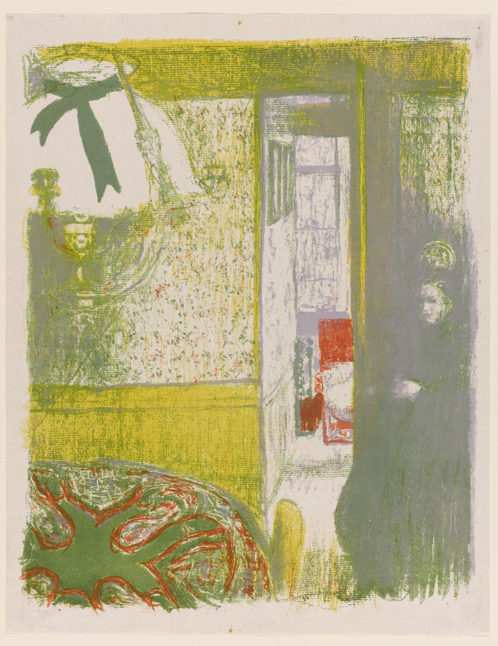 Interiør med hængelampe, pl.4 fra Landscapes and Interiors, 1899 af Edouard Vuillard