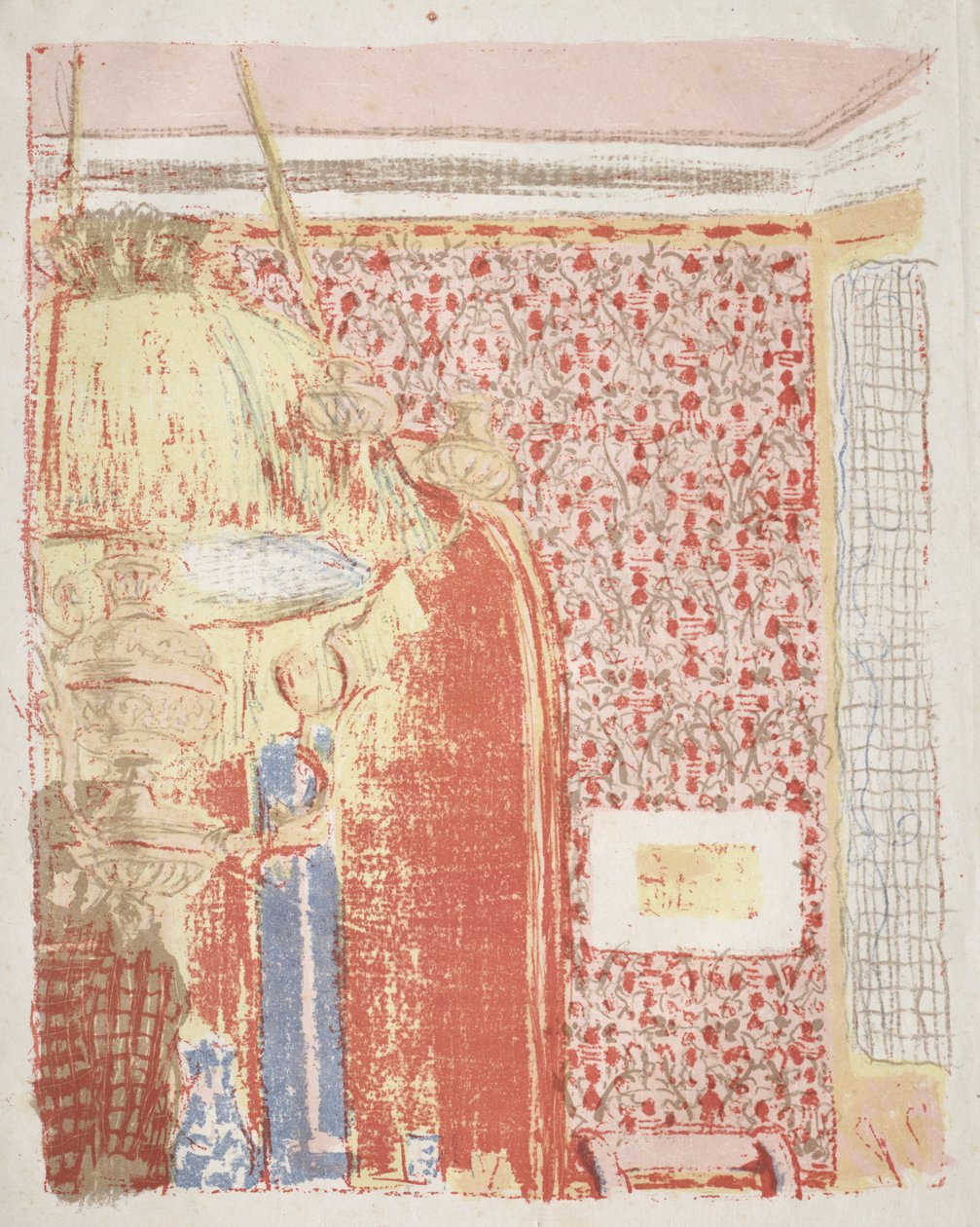 Interiør med Pink Tapet II af Edouard Vuillard