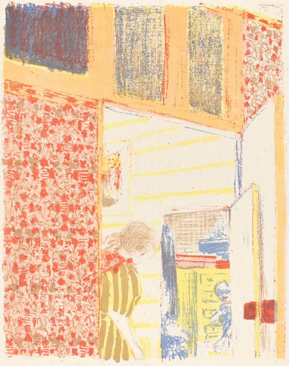 Interiør med Pink Tapet II Interiør med pink omhæng II, ca. 1896 udgivet 1899. af Edouard Vuillard