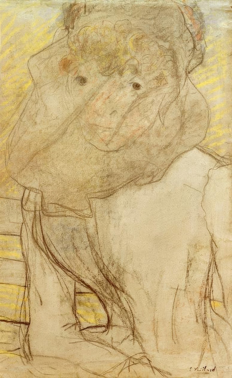 Ung kvinde med violet af Edouard Vuillard