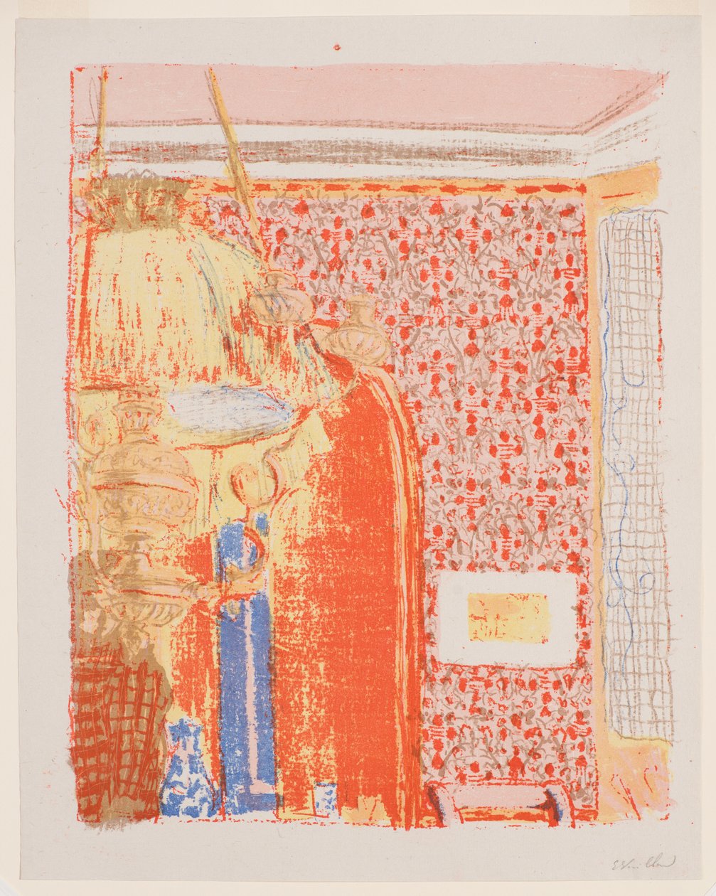 Landschaften und Innenräume: Innenraum mit rosa Tapete II af Edouard Vuillard