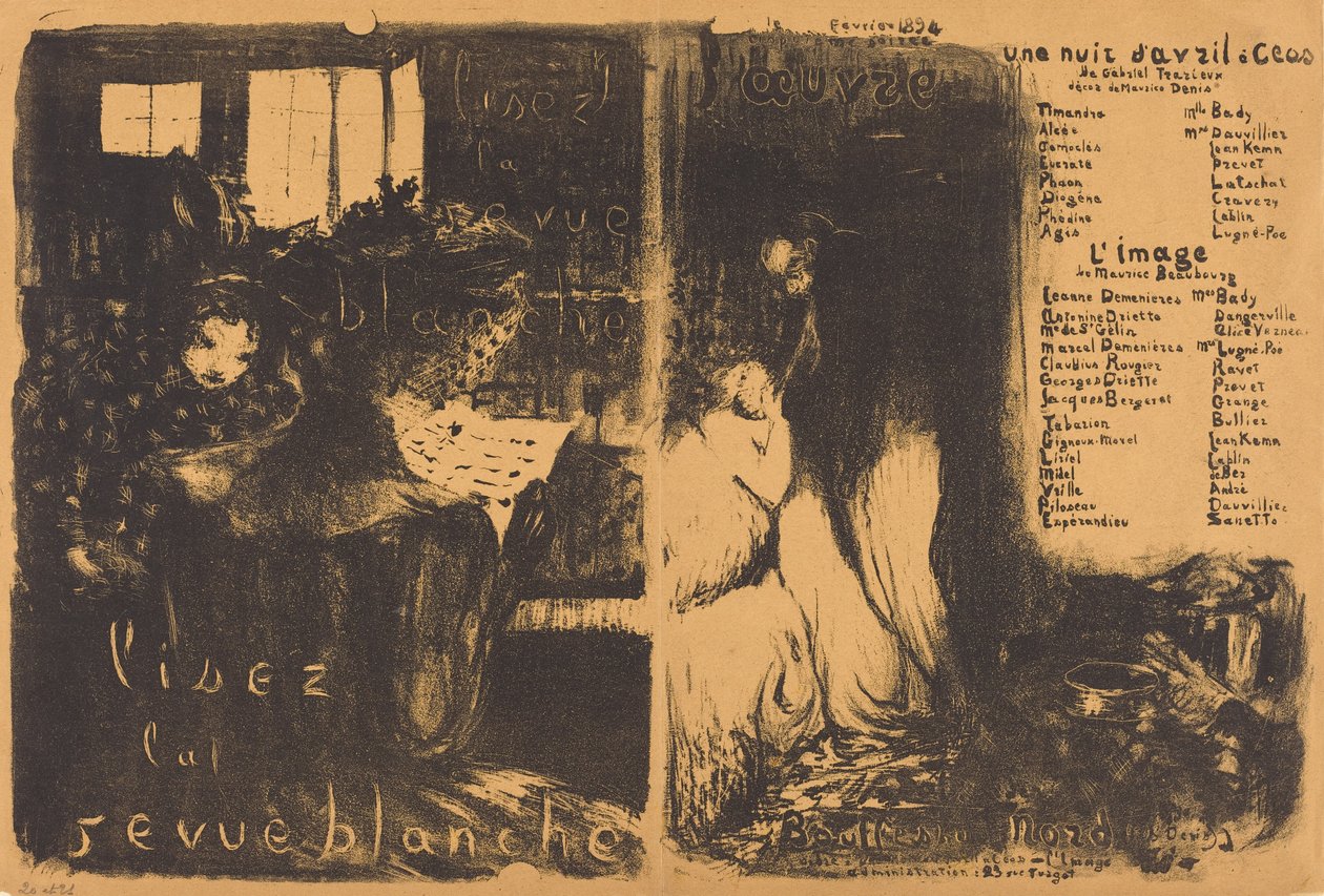 Lisez la revue blanche; Eine Nacht im April Ceos, Das Bild af Edouard Vuillard