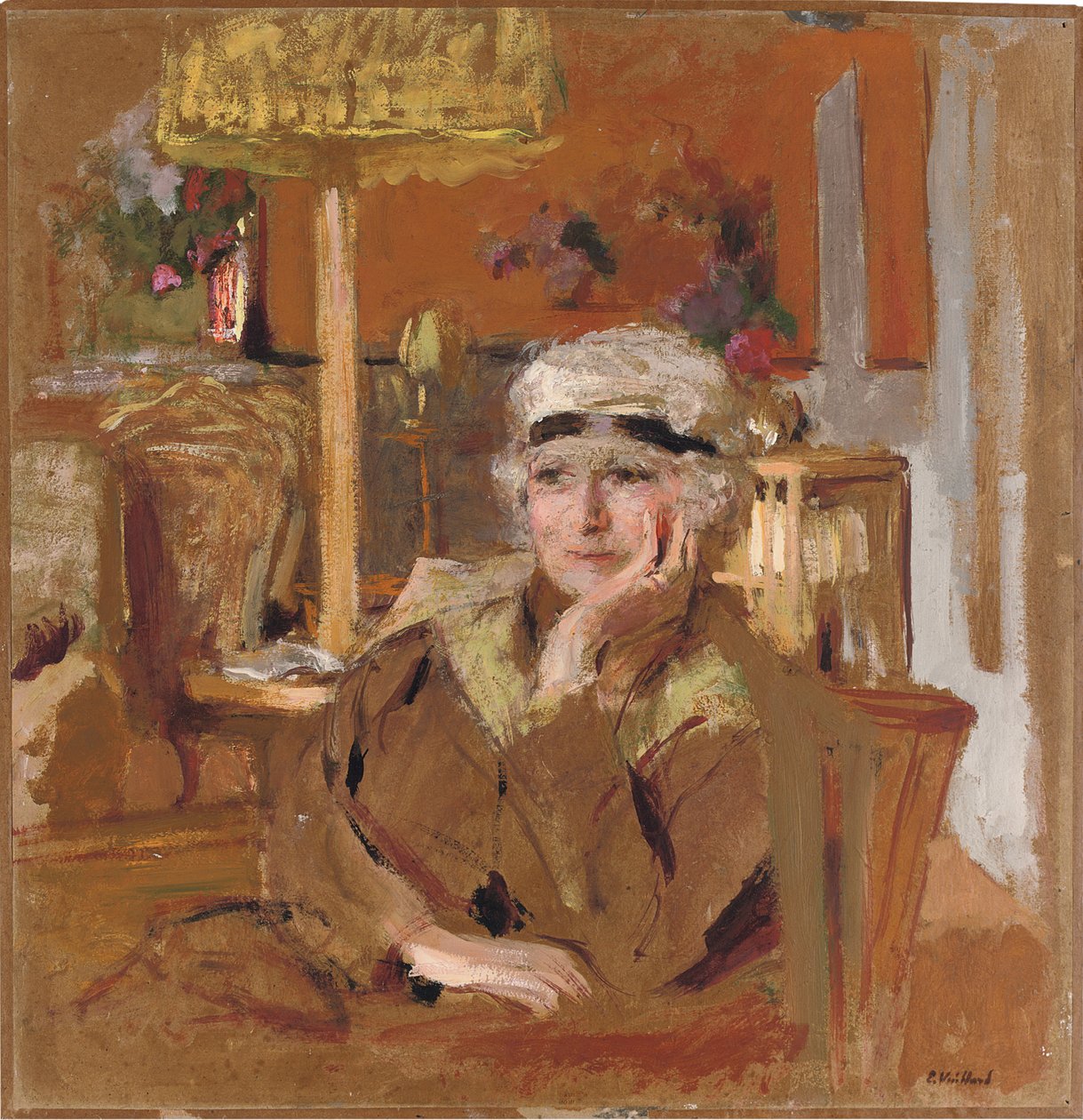 Lucy Hessel i et sort fløjlsbånd, ca. 1921-25 af Edouard Vuillard