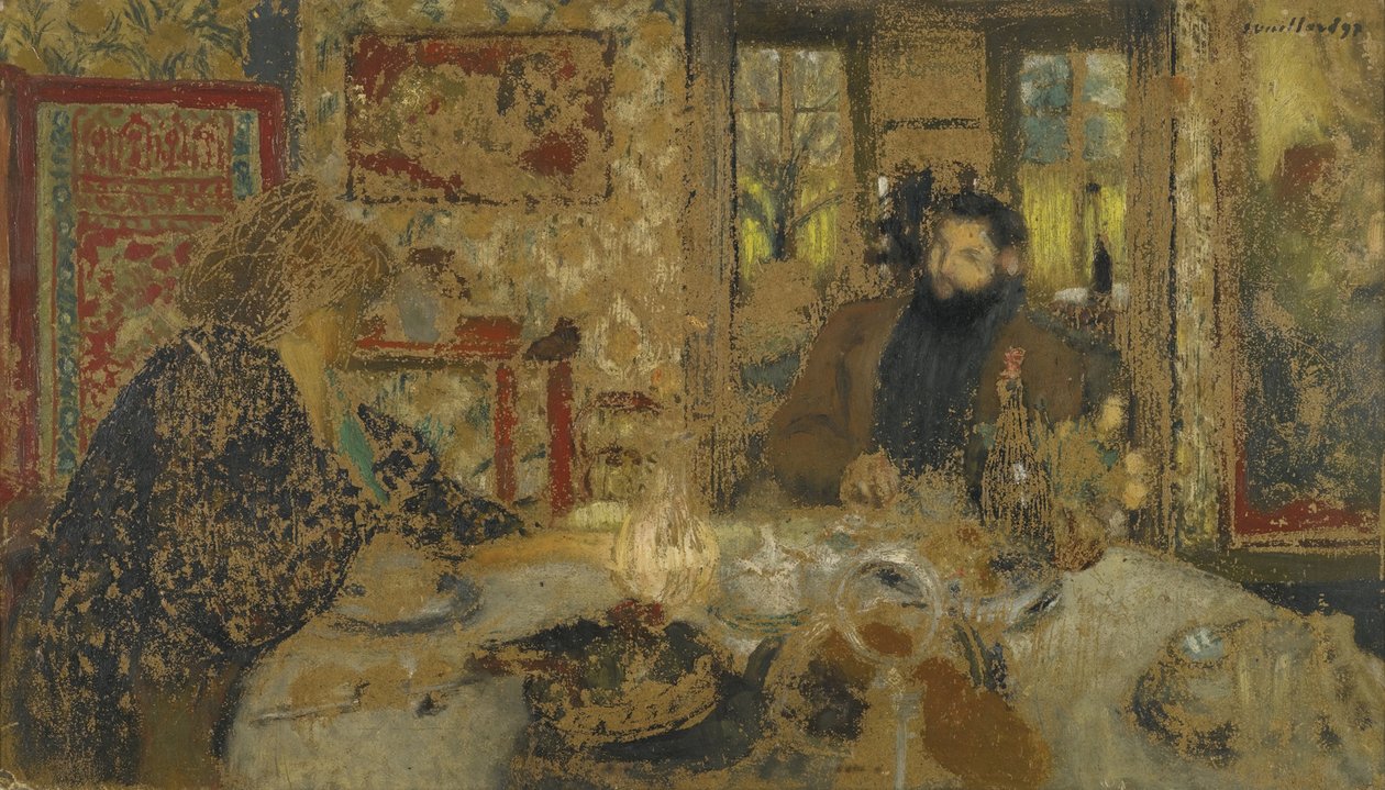 Frokost. Misia og Cipa i Villeneuve, 1897 af Edouard Vuillard