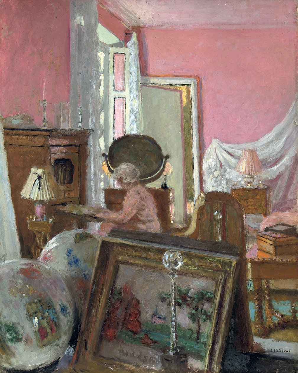 Madam Hessel i sit Værelse ved Chateau des Clayes; Madame Hessel i sit soveværelse på Chateau des Clayes, ca. 1930-1935 af Edouard Vuillard