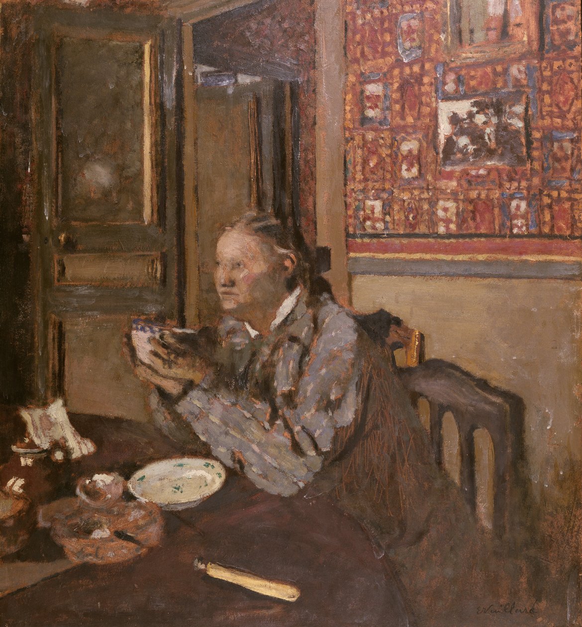 Madame Vuillard med en skål, 1898 af Edouard Vuillard
