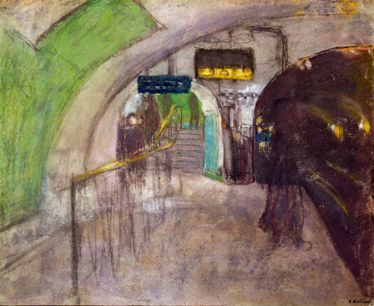 Metrostation Udsigt over havnen i den underjordiske undergrund, 20. århundrede (maleri) af Edouard Vuillard
