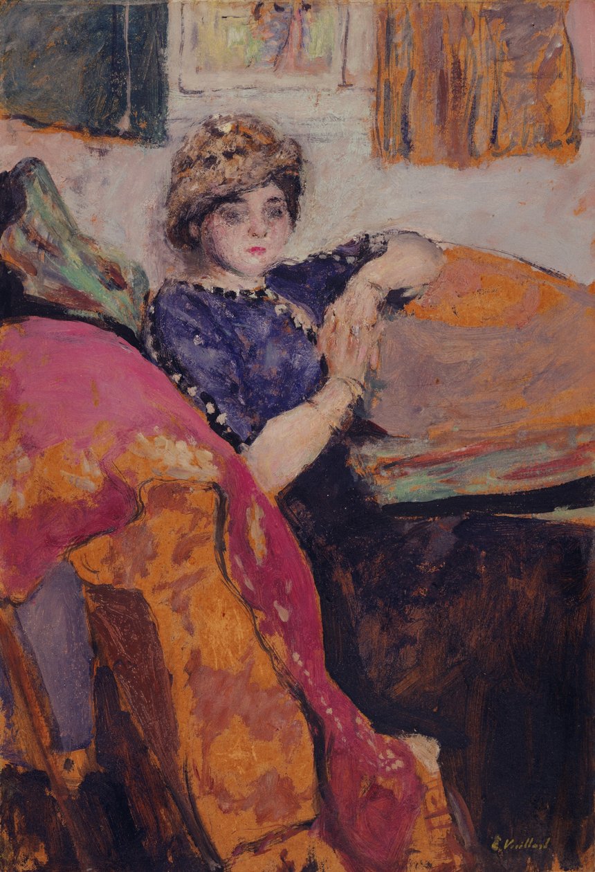 Mlle. Nathanson i kunstnerens studie, ca. 1912 (olie på bord) af Edouard Vuillard