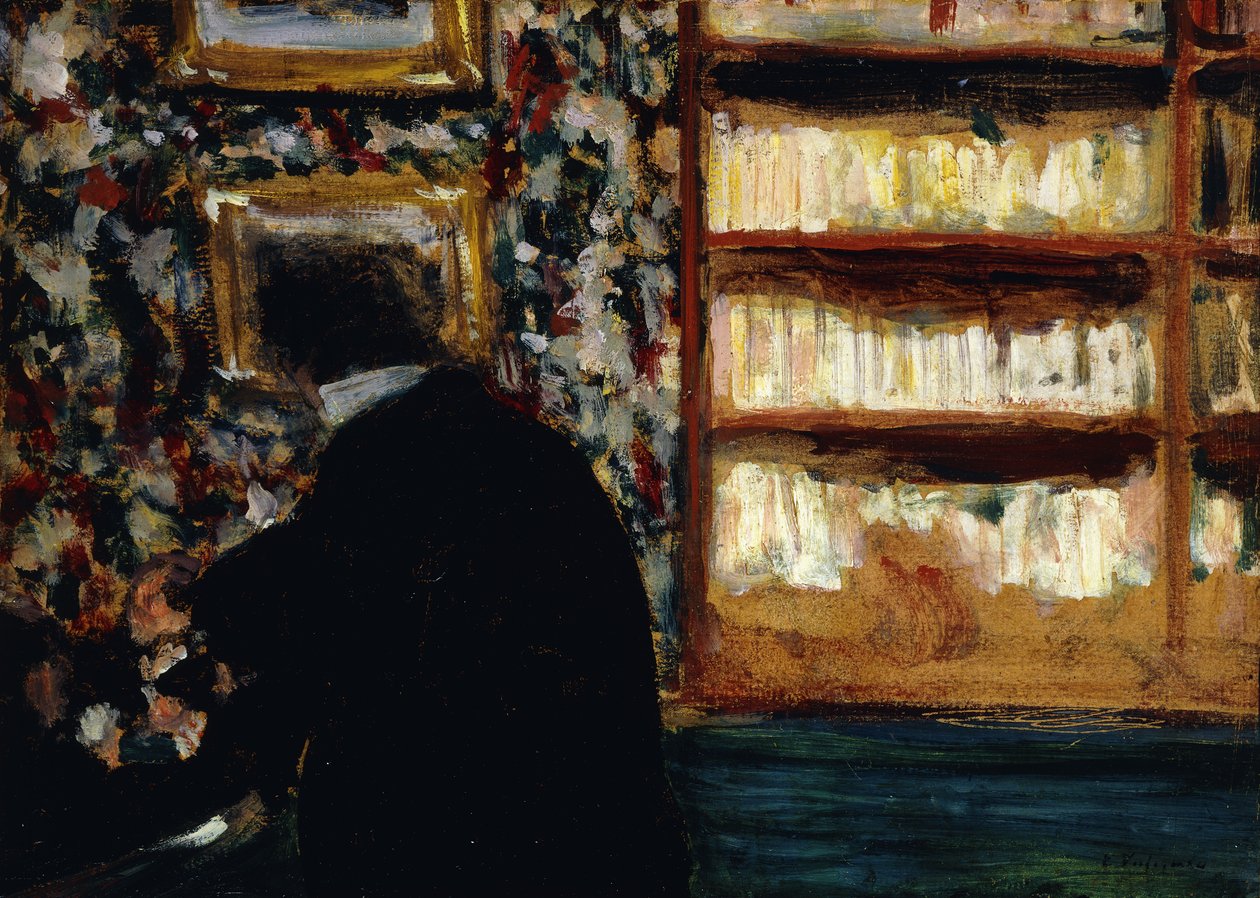 Monsieur Natanson i biblioteket af Edouard Vuillard