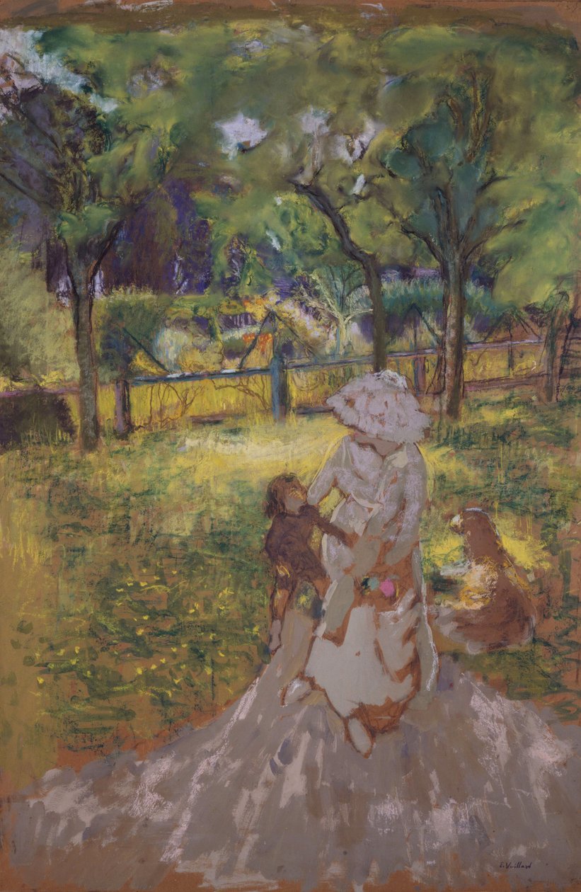 Mor og barn i haven af Edouard Vuillard
