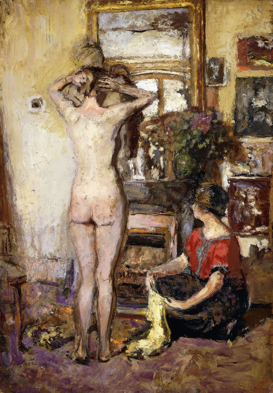 Nøgen i et interiør; Nøgen i et interiør, 1923 af Edouard Vuillard