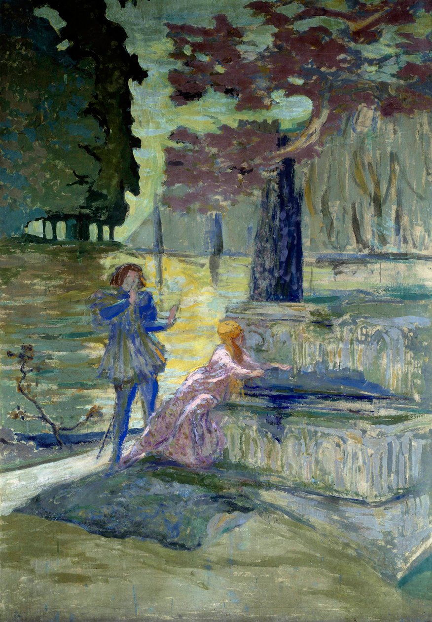 Pelleas et Melisande Illustration til operaen af Claude Debussy (1862-1918) af samme navn. Maleri af Edouard Vuillard (1868-1940) Paris fra det 20. århundrede, komedie på Champs Elysees af Edouard Vuillard
