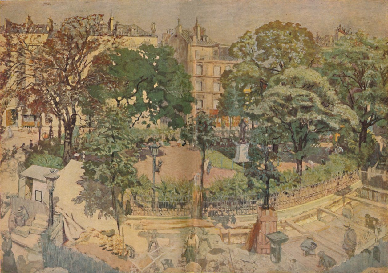 Place Vintimille, set fra malervinduet 1917, 1917, 1946 af Edouard Vuillard