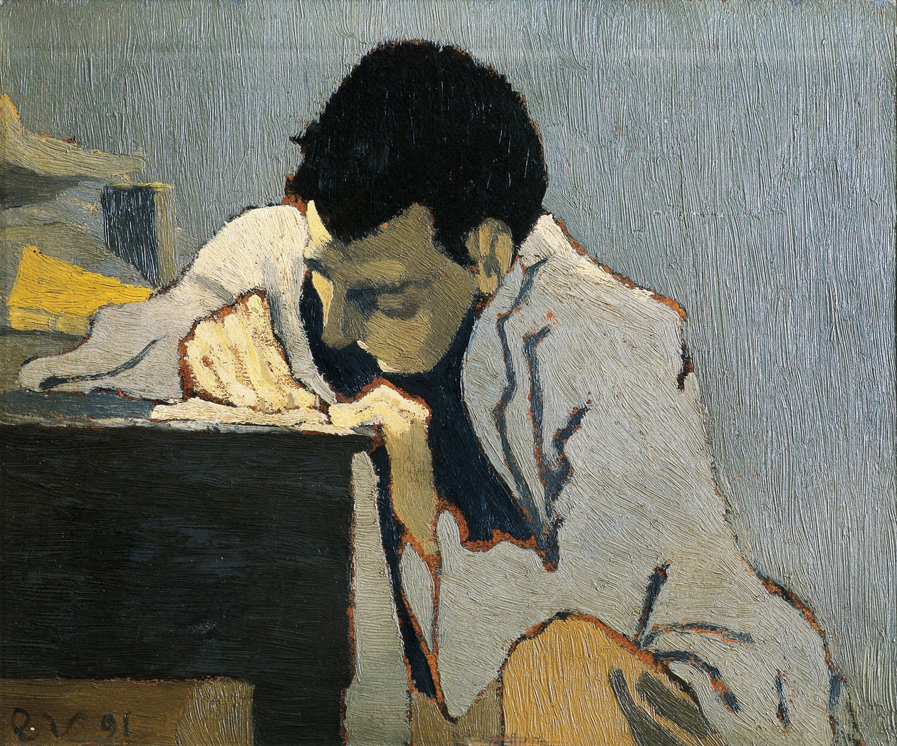 Portræt af Aurelien Lugne-Poe. Maleri af Edouard VUILLARD (1868-1940) af Edouard Vuillard