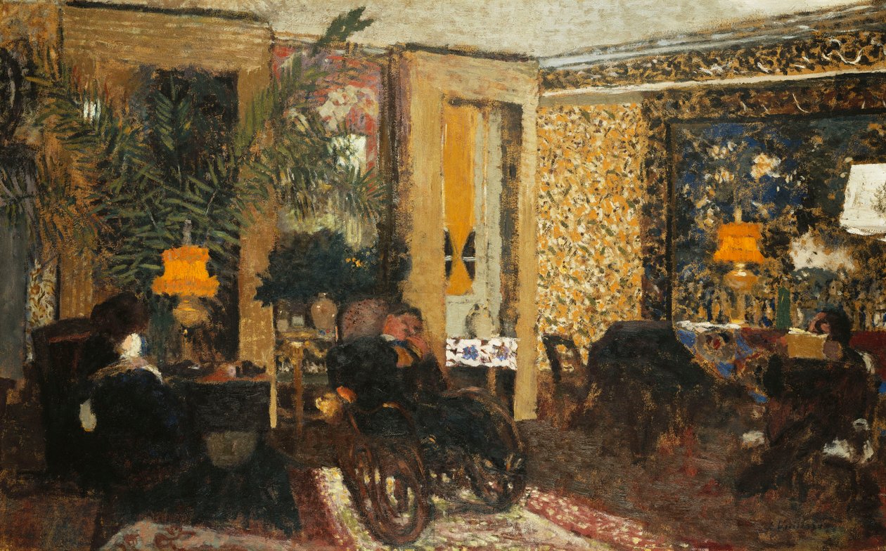 Værelse med tre lamper, Rue St. Florentin; Salonen med tre lamper, Rue St. Florentin, 1899 af Edouard Vuillard