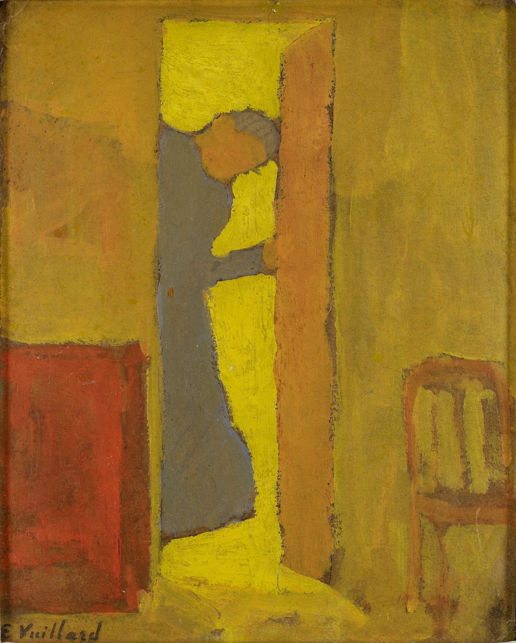 Kunstnerens mor åbner en dør af Edouard Vuillard