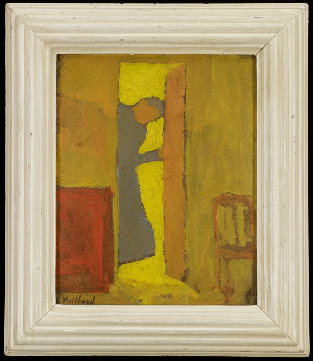 Kunstnerens mor åbner en dør, ca. 1891-2 (olie på pap) af Edouard Vuillard
