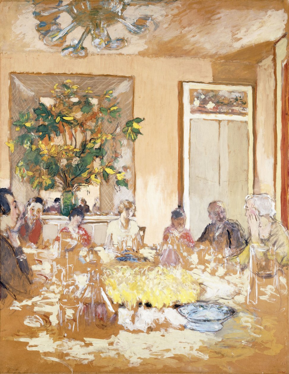 Spisestuen på Clayes Chateau, 1938 af Edouard Vuillard