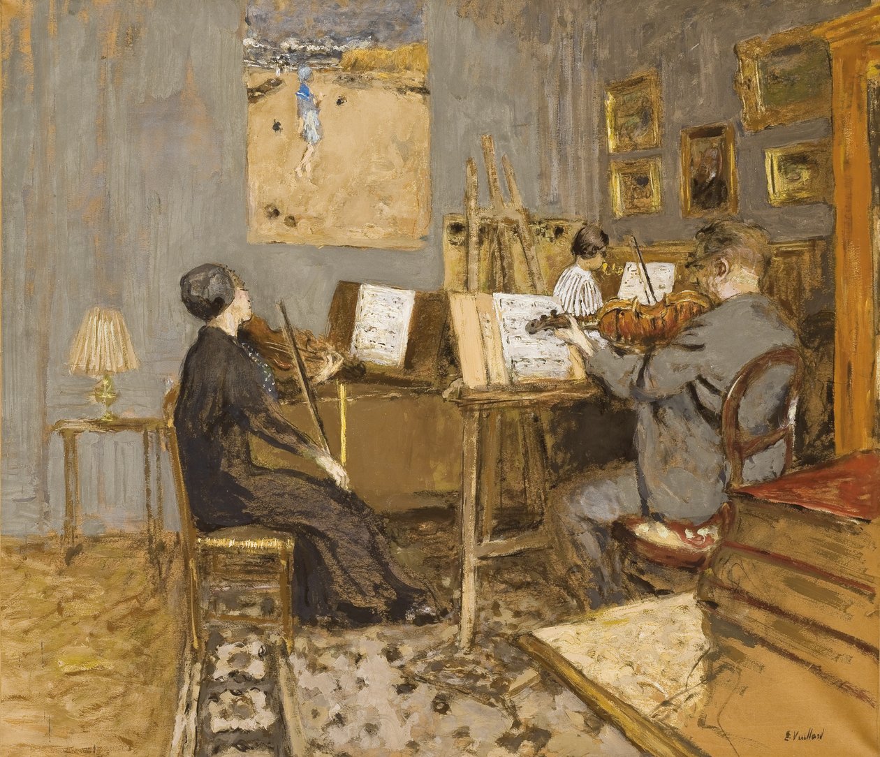 Morgenkoncerten, Place Ventimiglia; Morgenkoncerten, place Ventimiglia, 1937-1938 af Edouard Vuillard