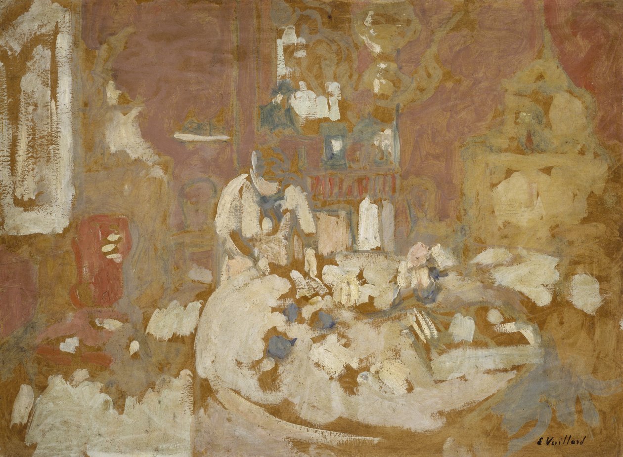 The Table (olie på pap) af Edouard Vuillard