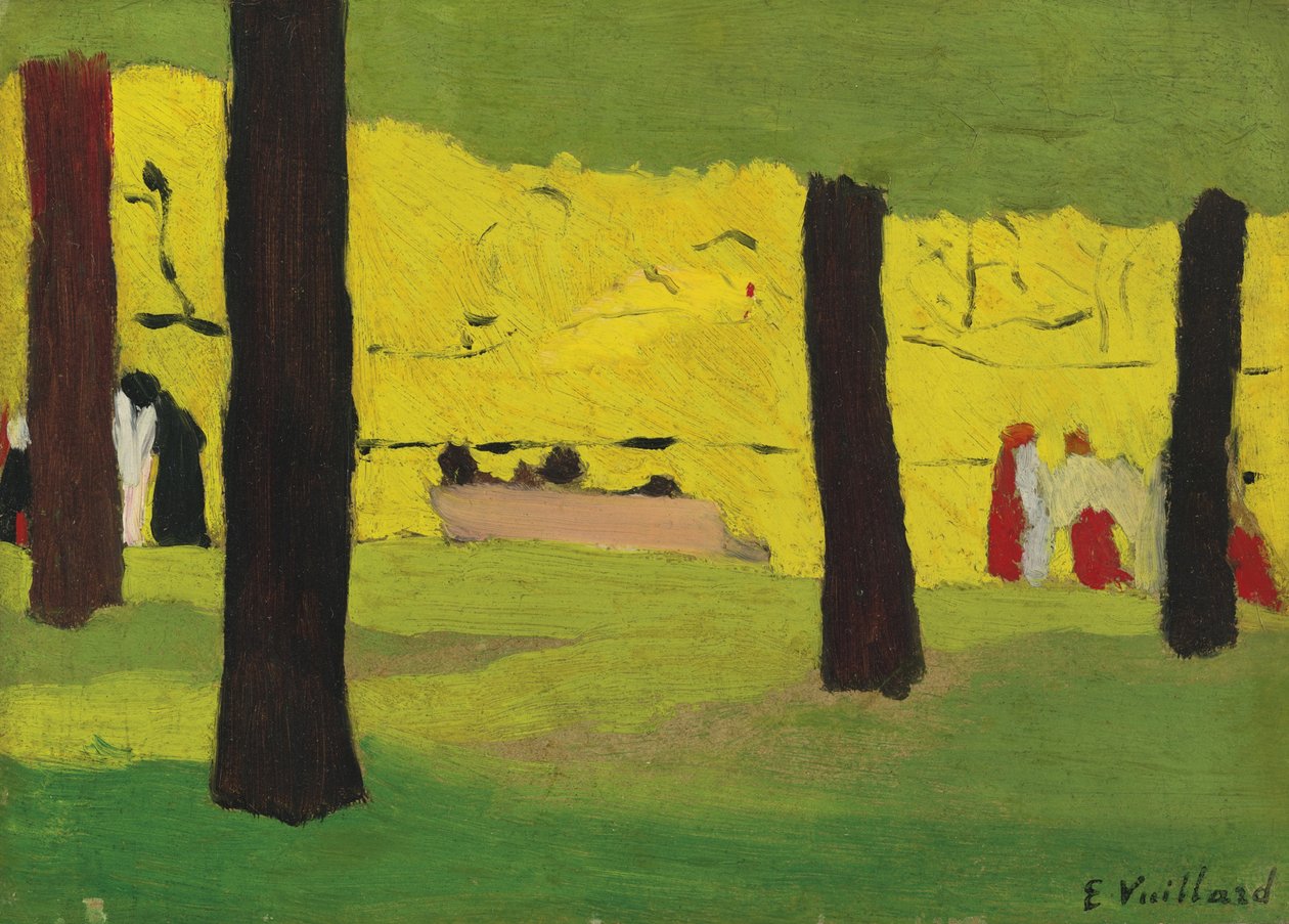 Den lyserøde bænk, ca. 1890 af Edouard Vuillard