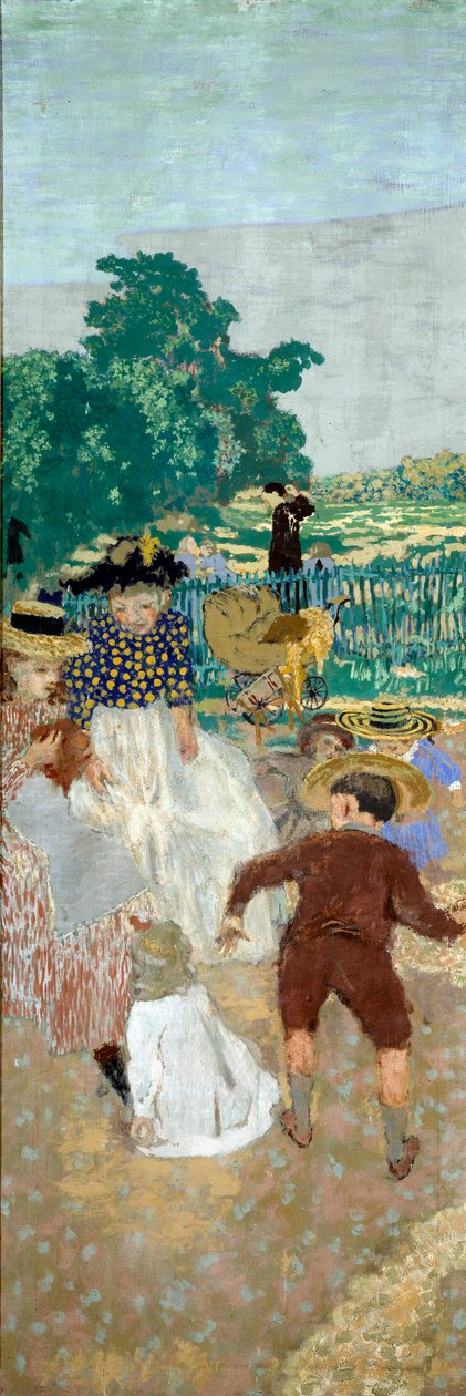 De offentlige haver: Sygeplejerskerne (til venstre) (detalje af triptykonen) af Edouard Vuillard