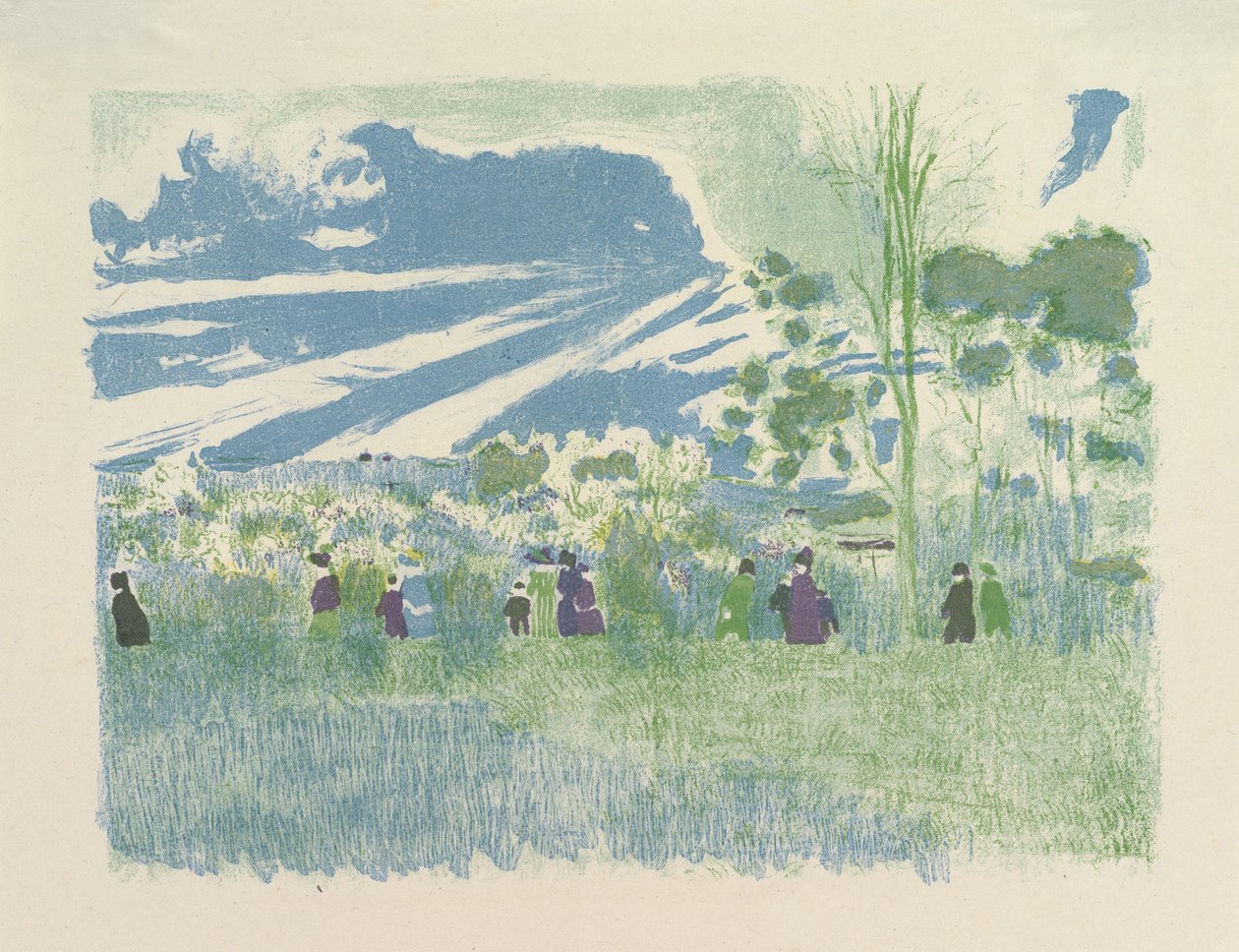À Travers Champs (Across the Fields), fra serien Landscapes and Interiors af Edouard Vuillard