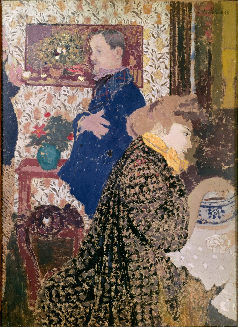 Vallotton og Misia i spisestuen på Rue Saint-Florentin af Edouard Vuillard
