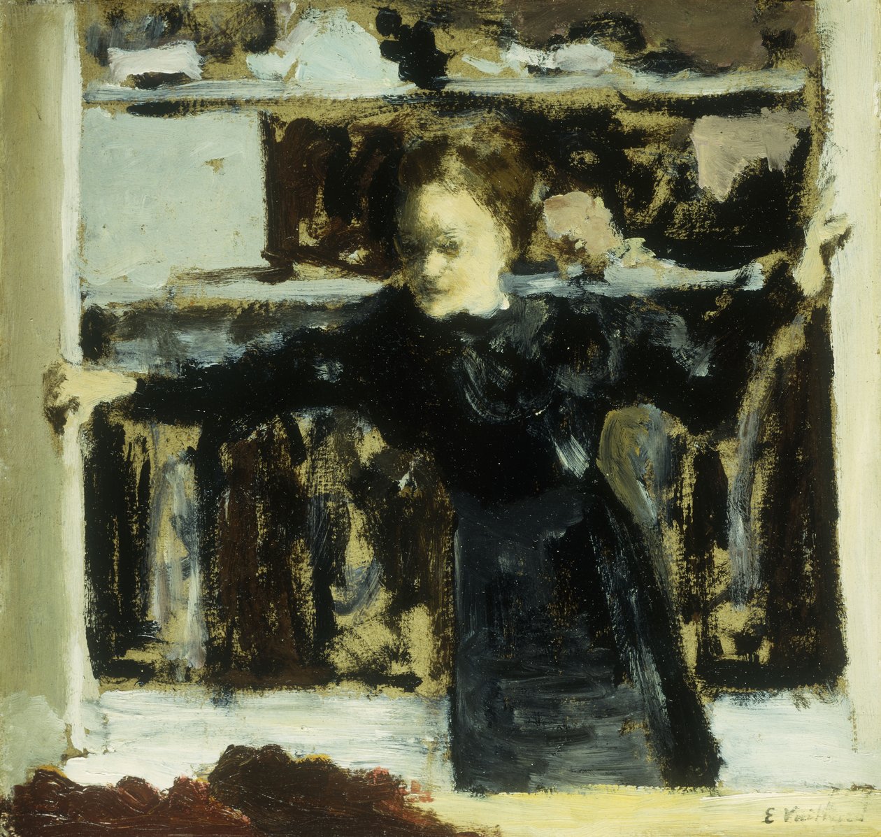 Kvinde åbner et vindue; Kvinde åbner vinduet, 1893 af Edouard Vuillard