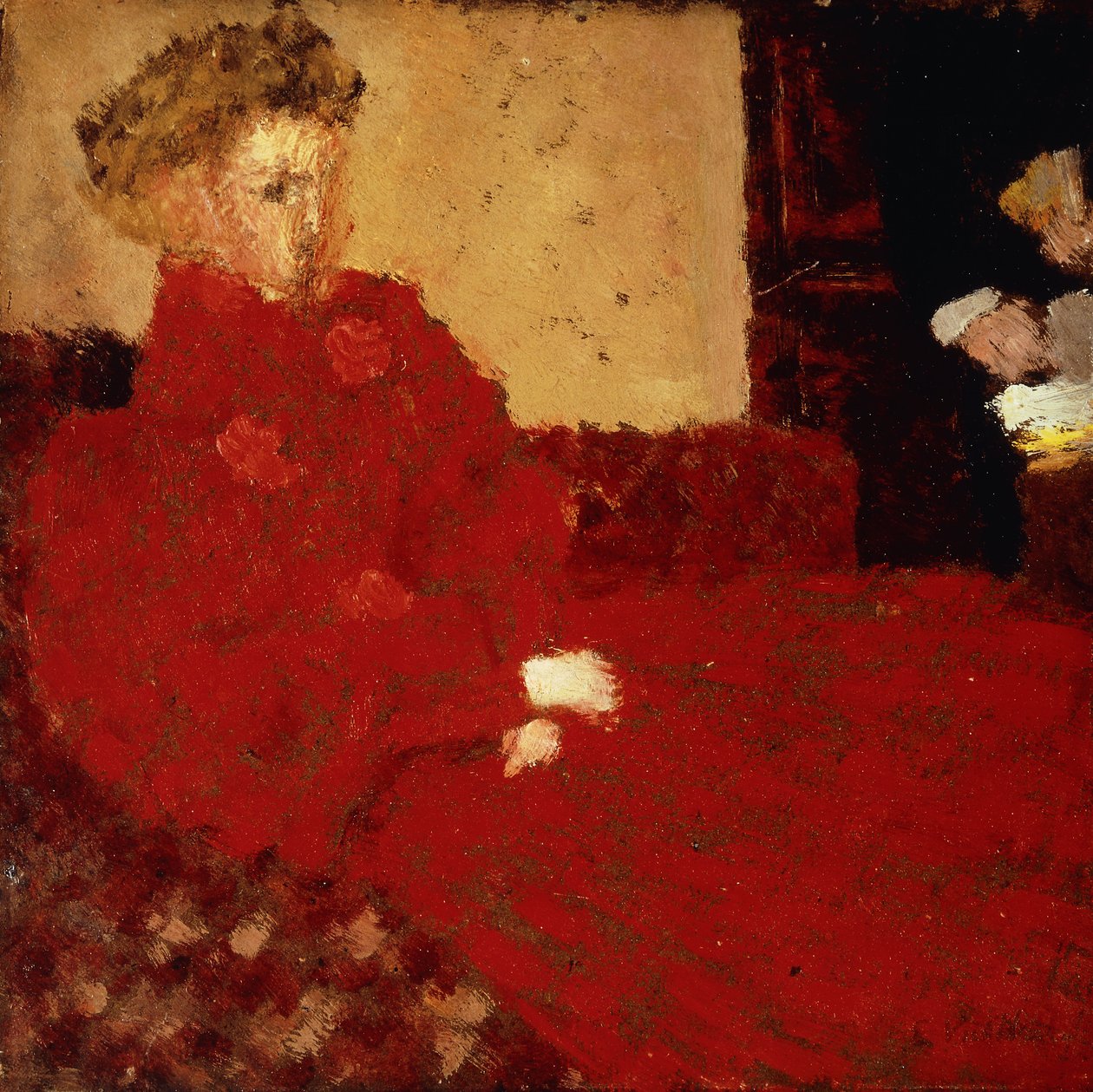 Kvinde i rødt, siddende; Femme en Rouge Assise, c.1892 af Edouard Vuillard