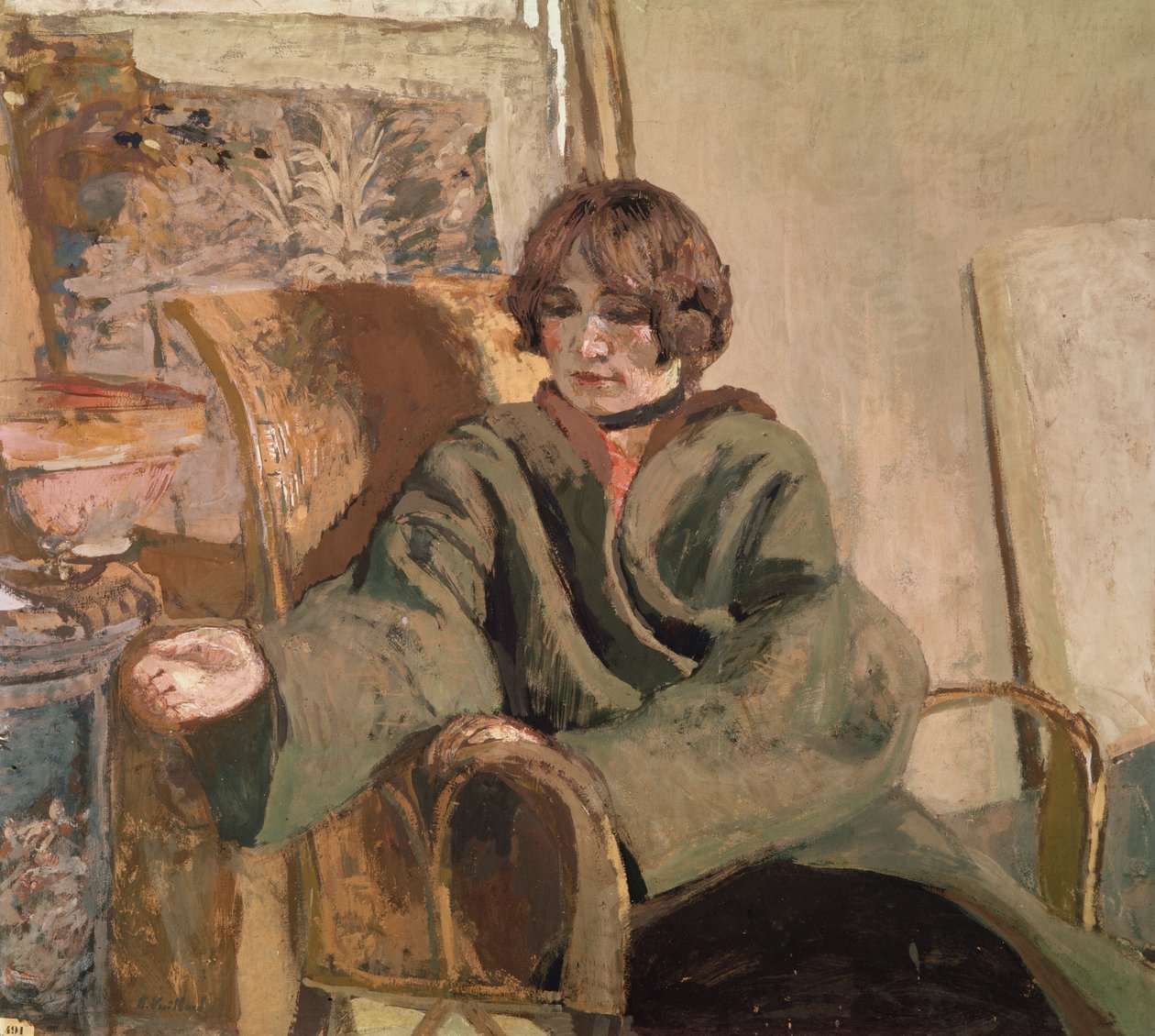 Kvinde siddende ved siden af et komfur af Edouard Vuillard