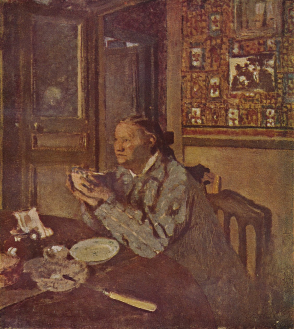 Kvinde med en skål omkring 1897, c1897, 1946 af Edouard Vuillard